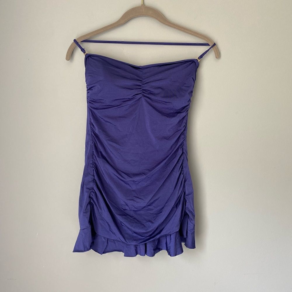 Allen B Navy blue one piece skirted bathing suit